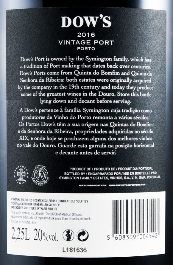 2016 Dow's Vintage Porto 2,25L