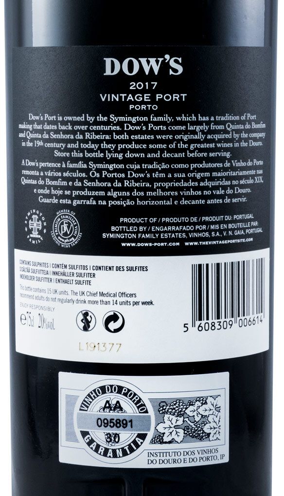 2017 Dow's Vintage Porto