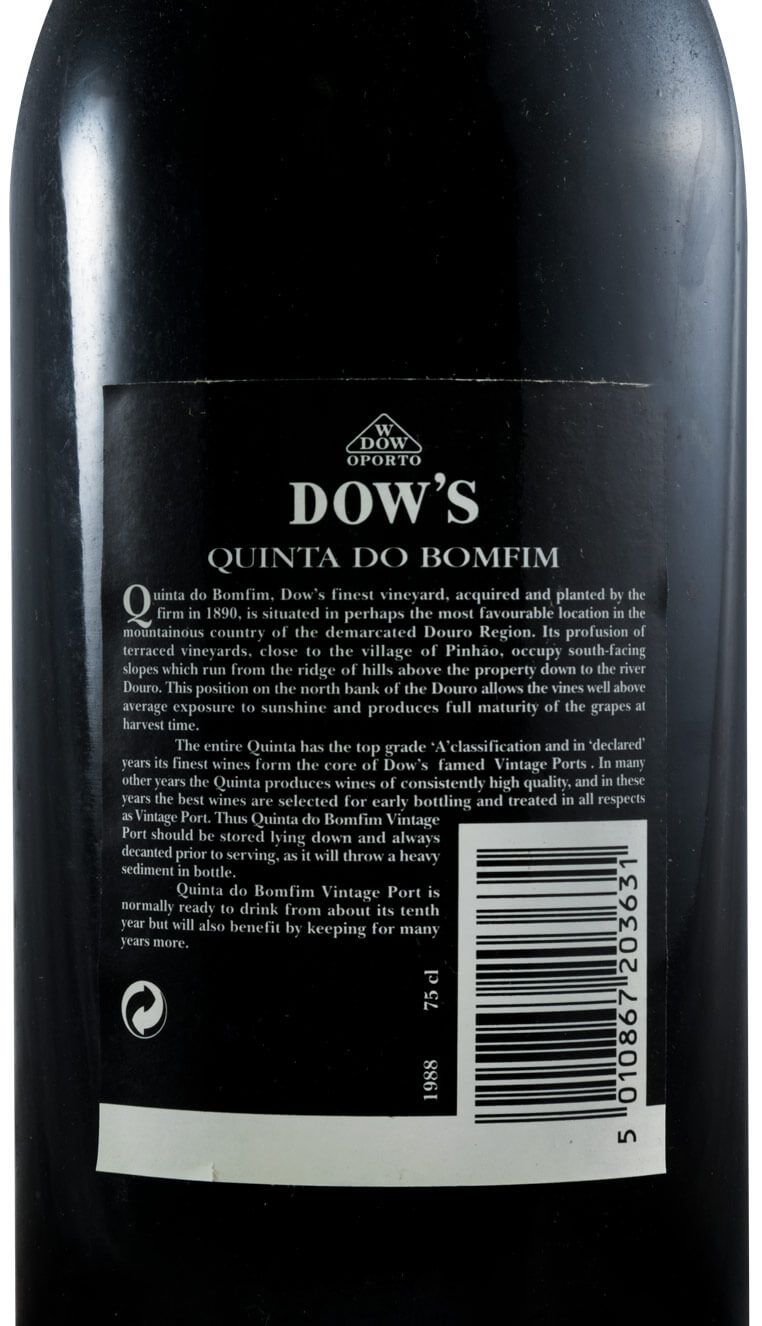 1988 Dow's Vintage Quinta do Bomfim Porto