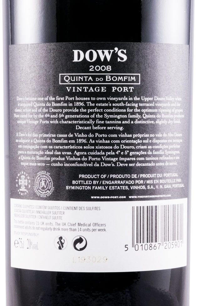 2008 Dow's Quinta do Bomfim Vintage Port