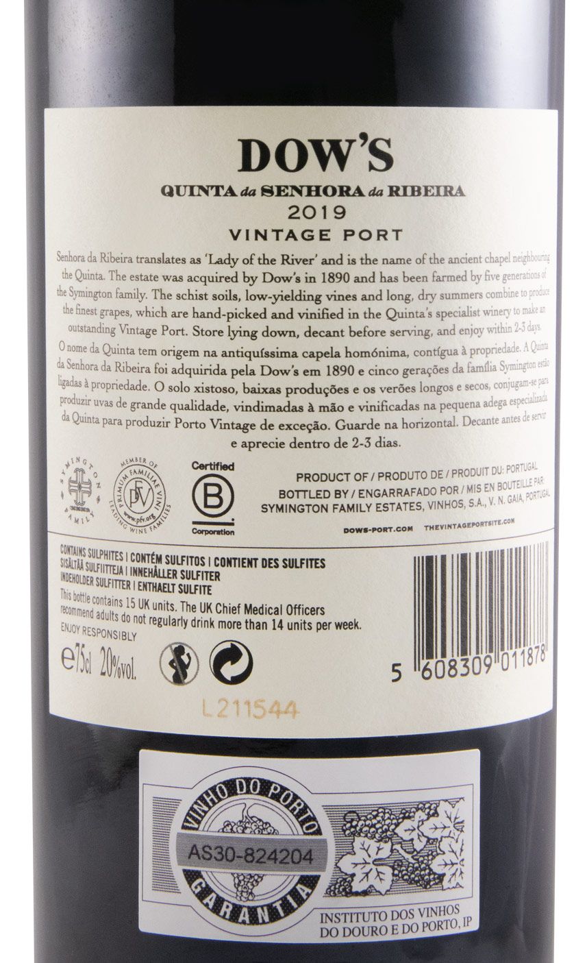 2019 Dow's Quinta Senhora da Ribeira Vintage Porto