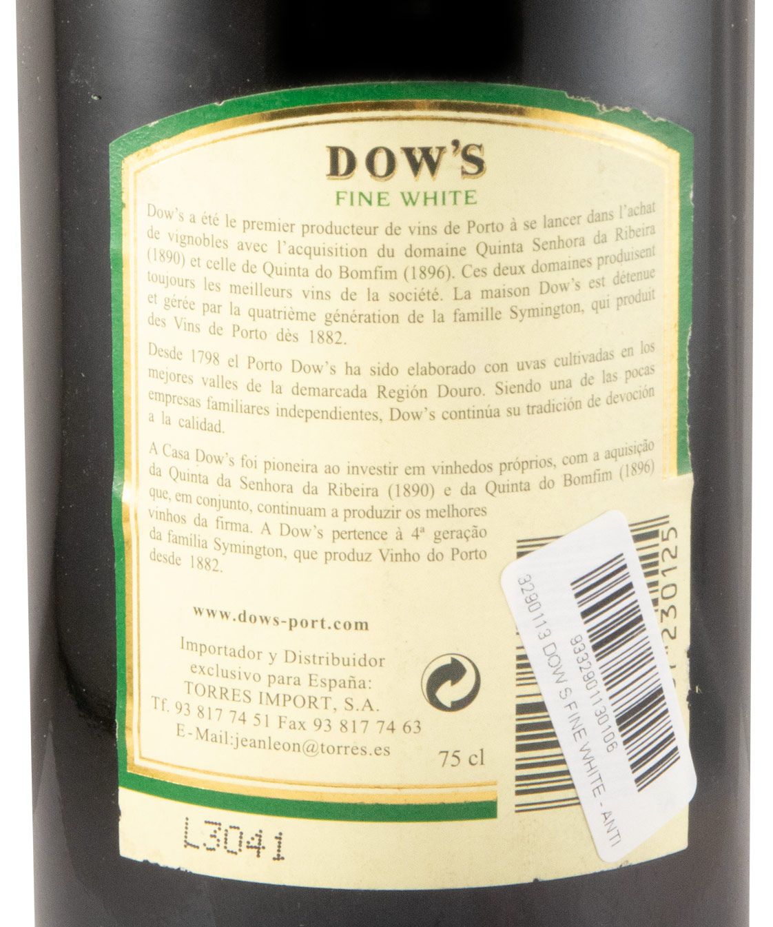 Dow's Fine White Port (former bottle)