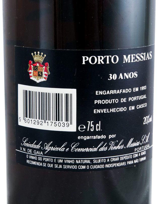 Messias 30 years Port (gold pyrographed bottle)