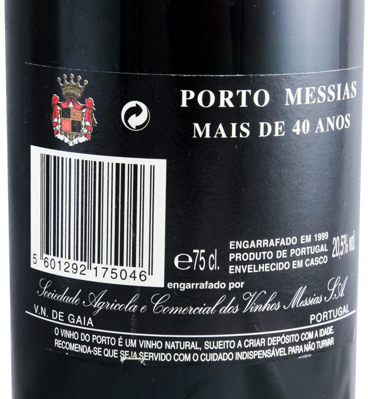 Messias 40 years Port (gold pyrographed bottle)