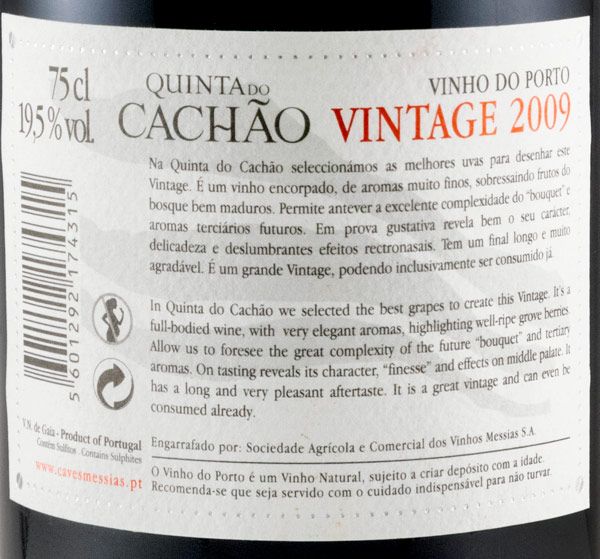 2009 Messias Quinta do Cachão Vintage Porto