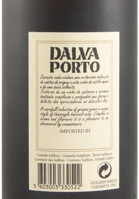 1952 Dalva Golden White Colheita Porto