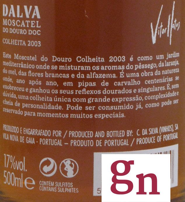 2003 Moscatel do Douro Dalva Lote Vitor Matos