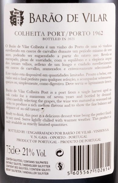 1962 Barão de Vilar Colheita Porto