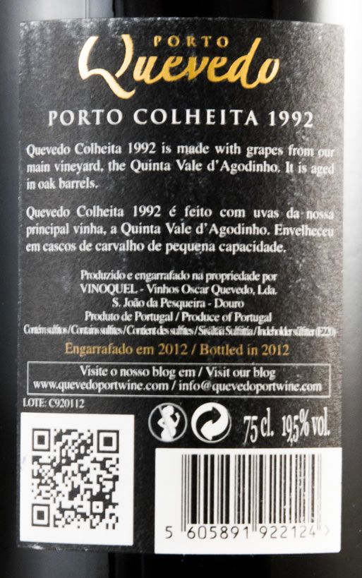 1992 Quevedo Colheita Porto