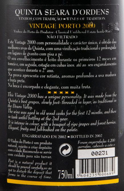 2000 Quinta Seara d'Ordens Vintage Port