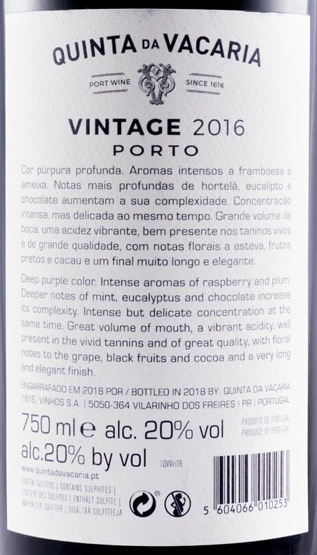 2016 Quinta da Vacaria Vintage Porto