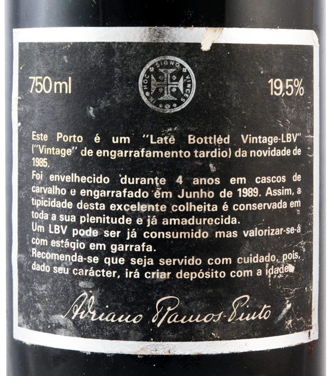 1985 Ramos Pinto LBV Porto (rótulo danificado)
