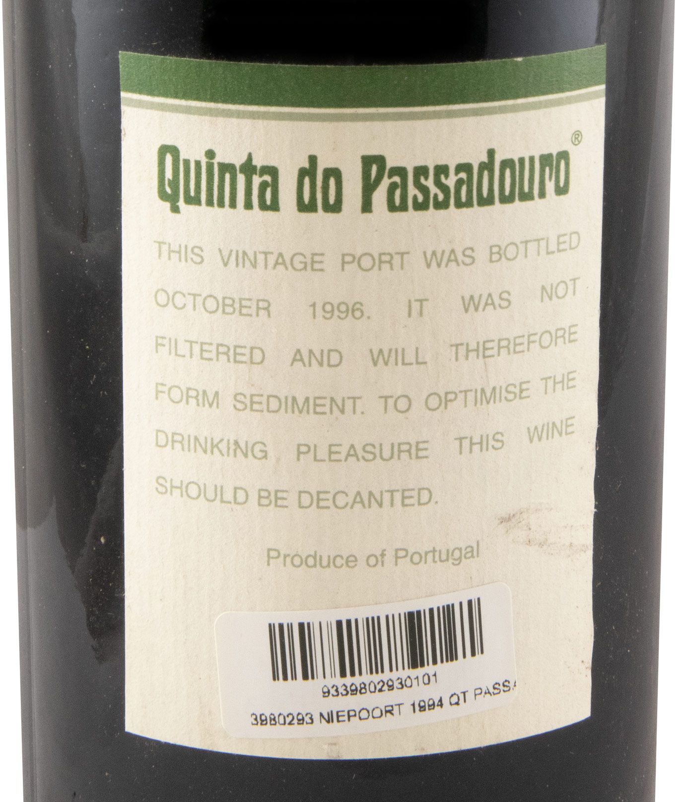 1994 Quinta do Passadouro Vintage Porto (rótulo danificado)