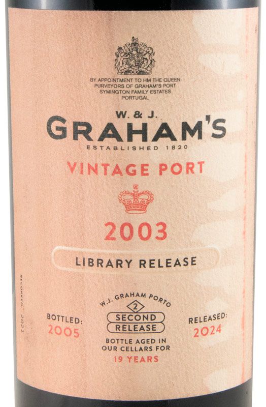 2003 Graham's Library Release Vintage Porto (rótulo danificado)