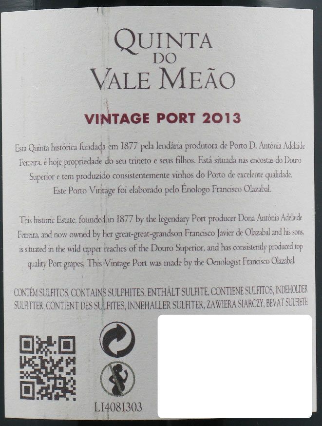 2013 Quinta do Vale Meão Vintage Porto