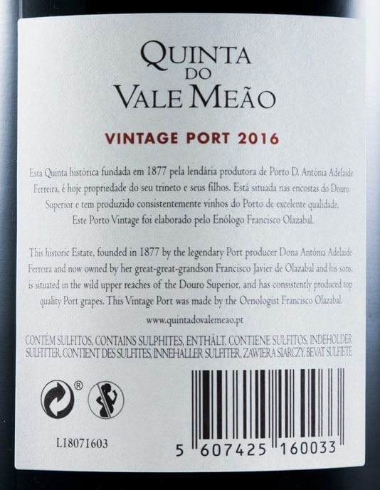 2016 Quinta do Vale Meão Vintage Porto