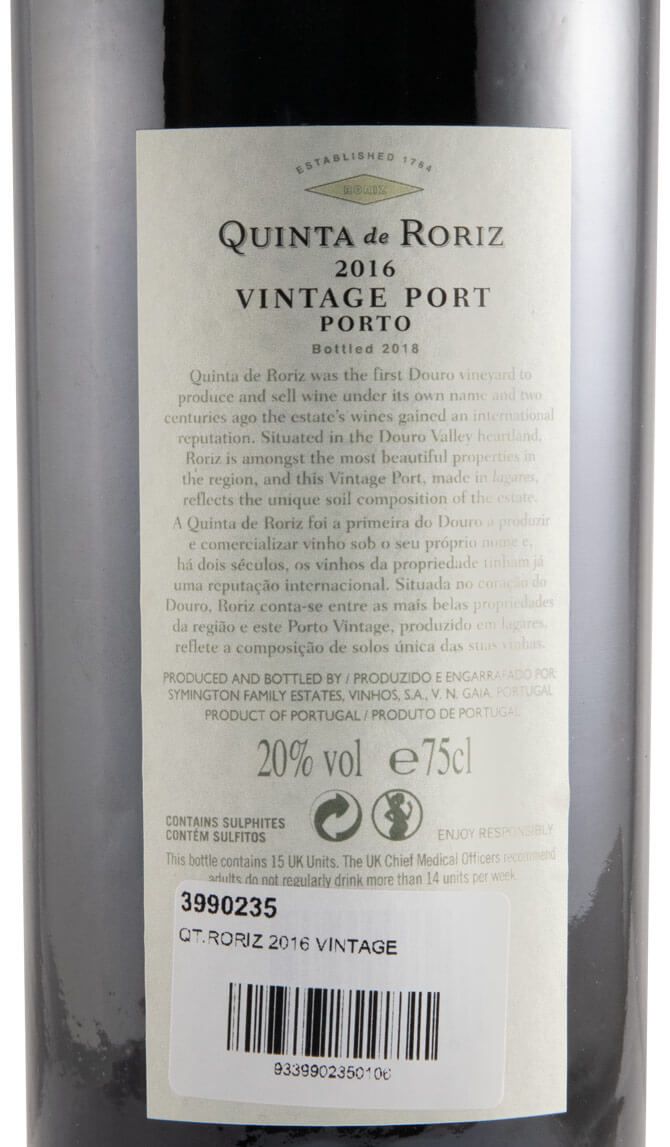 2016 Quinta de Roriz Vintage Port