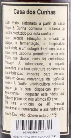 1941 Casa dos Cunhas Vintage N.º9 Port 27.5cl