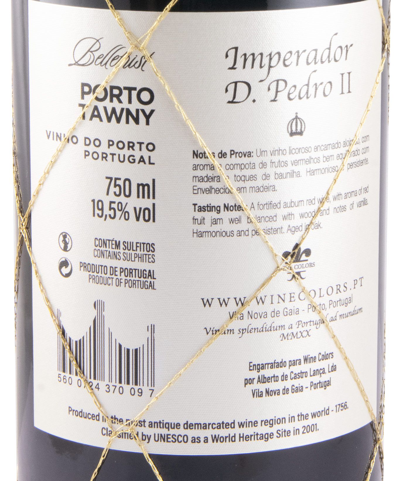 200 Anos Independência do Brasil Tawny Porto (rótulo Imperador D. Pedro II)