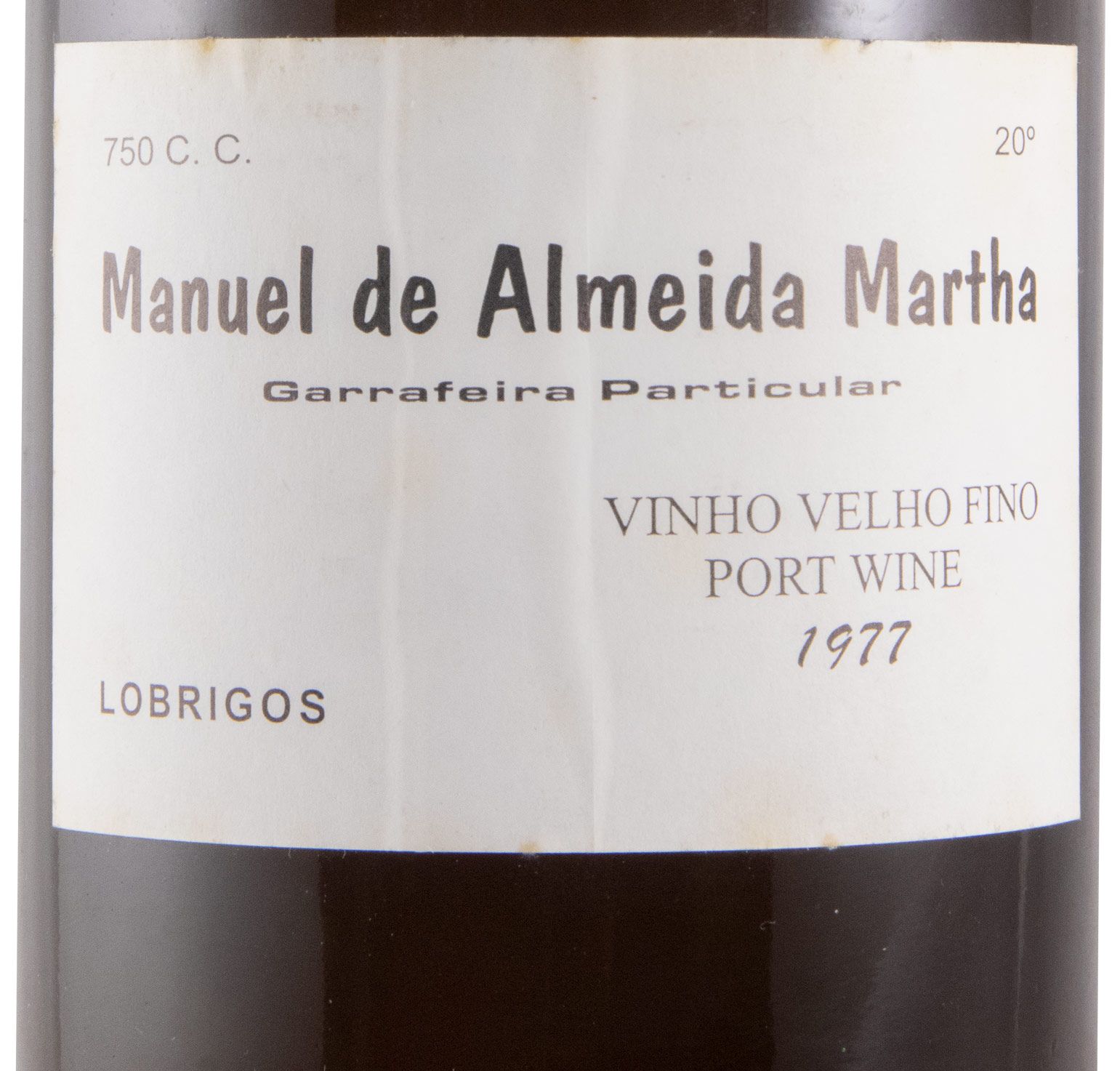 1977 Manuel de Almeida Martha Garrafeira Particular Port