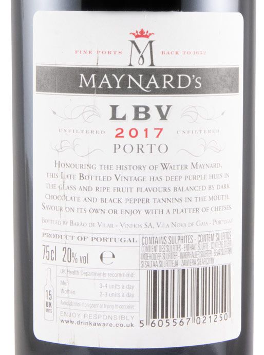 2017 Maynard's LBV Unfiltered Port