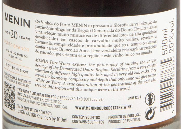 Menin White 20 years Port 50cl