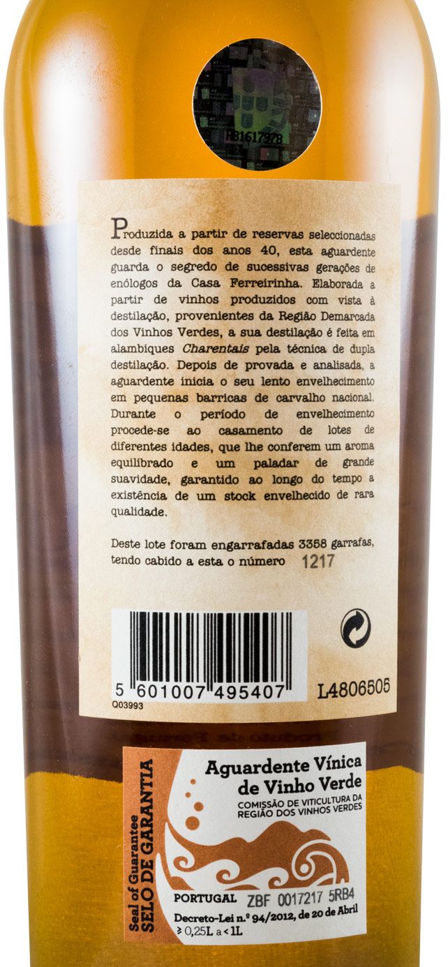 Aguardente Vínica Ferreirinha Velha 50cl