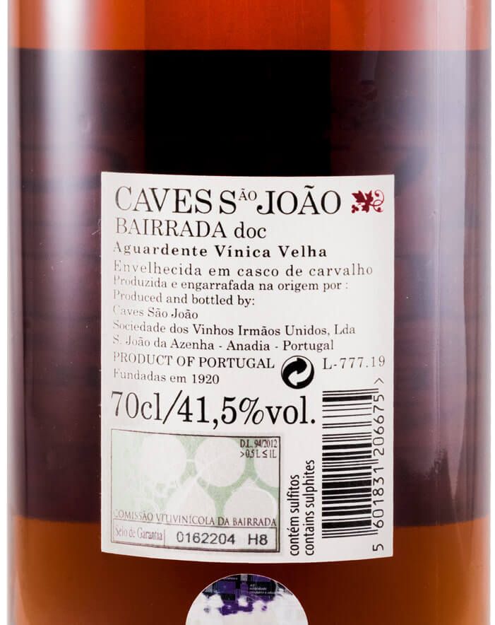 Aguardente Vínica Caves São João Velha (rótulo de cortiça)