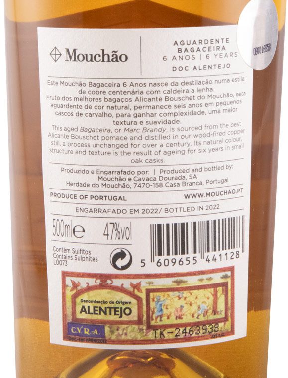 Aguardente Bagaceira Mouchão Velha 6 anos (engarrafado em 2022) 50cl