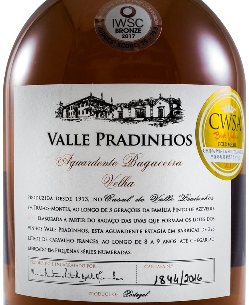 Aguardente Bagaceira Valle Pradinhos Velha