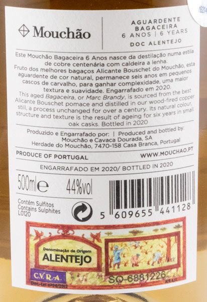 Aguardente Bagaceira Mouchão 6 anos 50cl