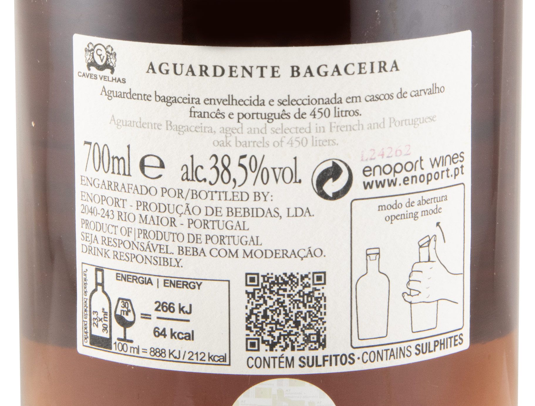 Aguardente Bagaceira Caves Velhas Envelhecida