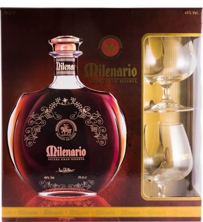 Brandy Milenario Caballero c/2 Copos