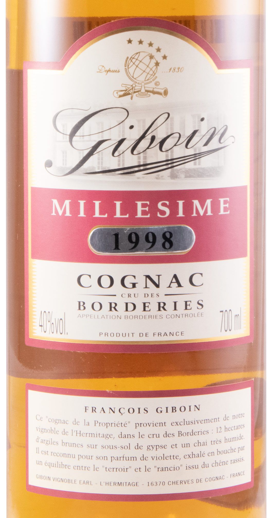 1998 Cognac Giboin Millésime Cru des Borderies