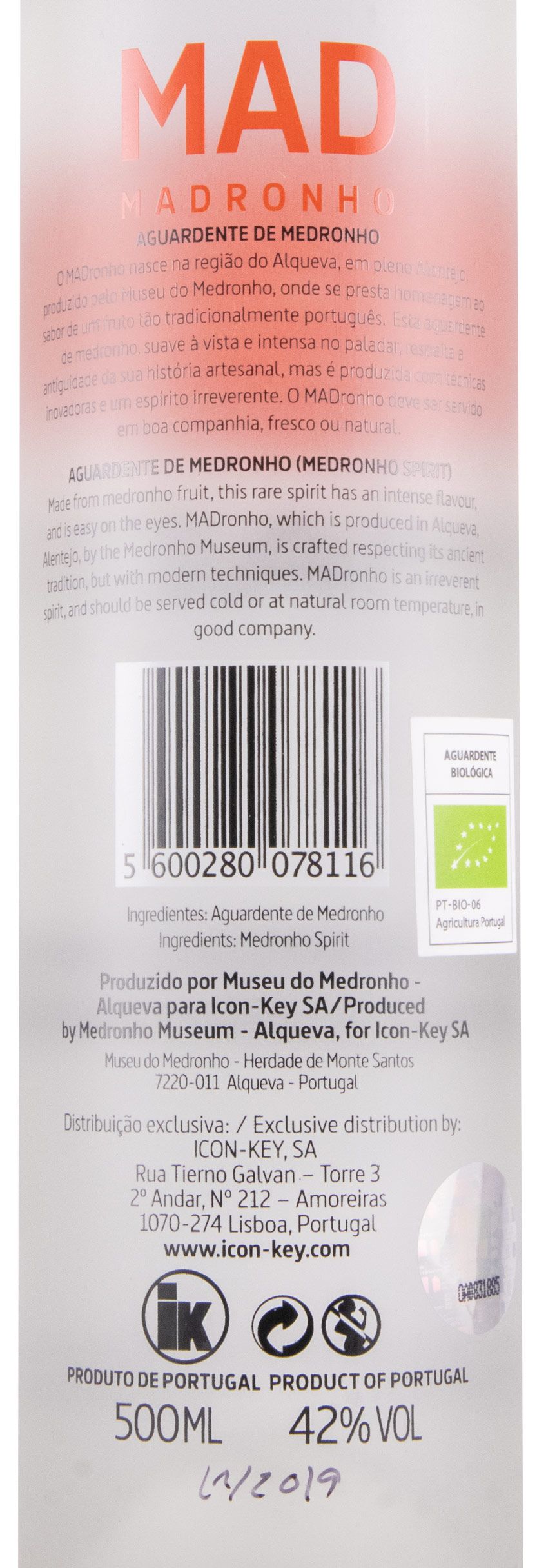 Arbutus Spirit MADronho organic 50cl