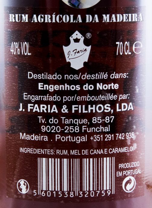 Rum Agrícola da Madeira 980 Beneficiado