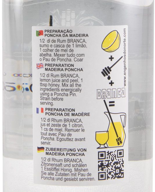 Aguardente de Cana Branca 1L