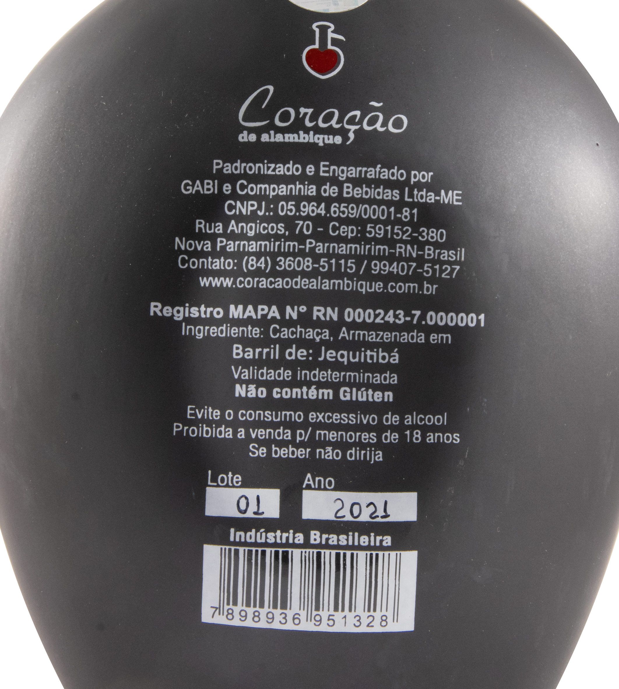Cachaça Jequitibá Coração de Alambique