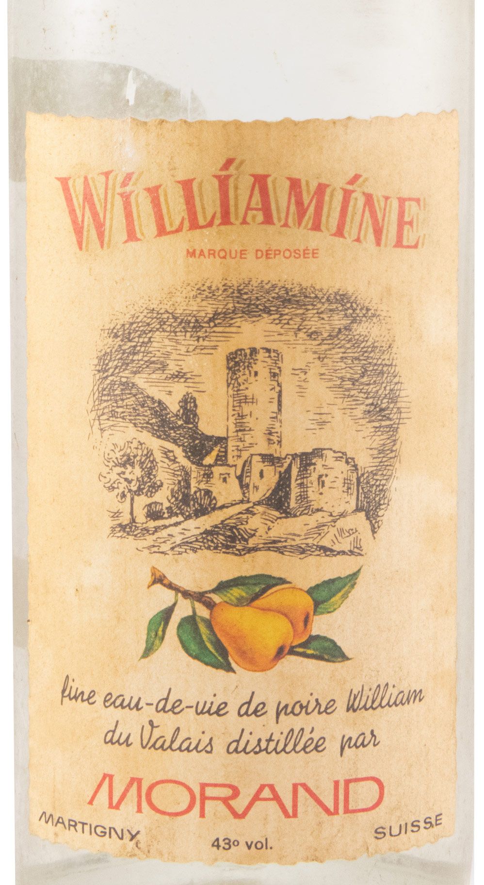 Aguardente de Pera Williamine Morand (rótulo antigo)