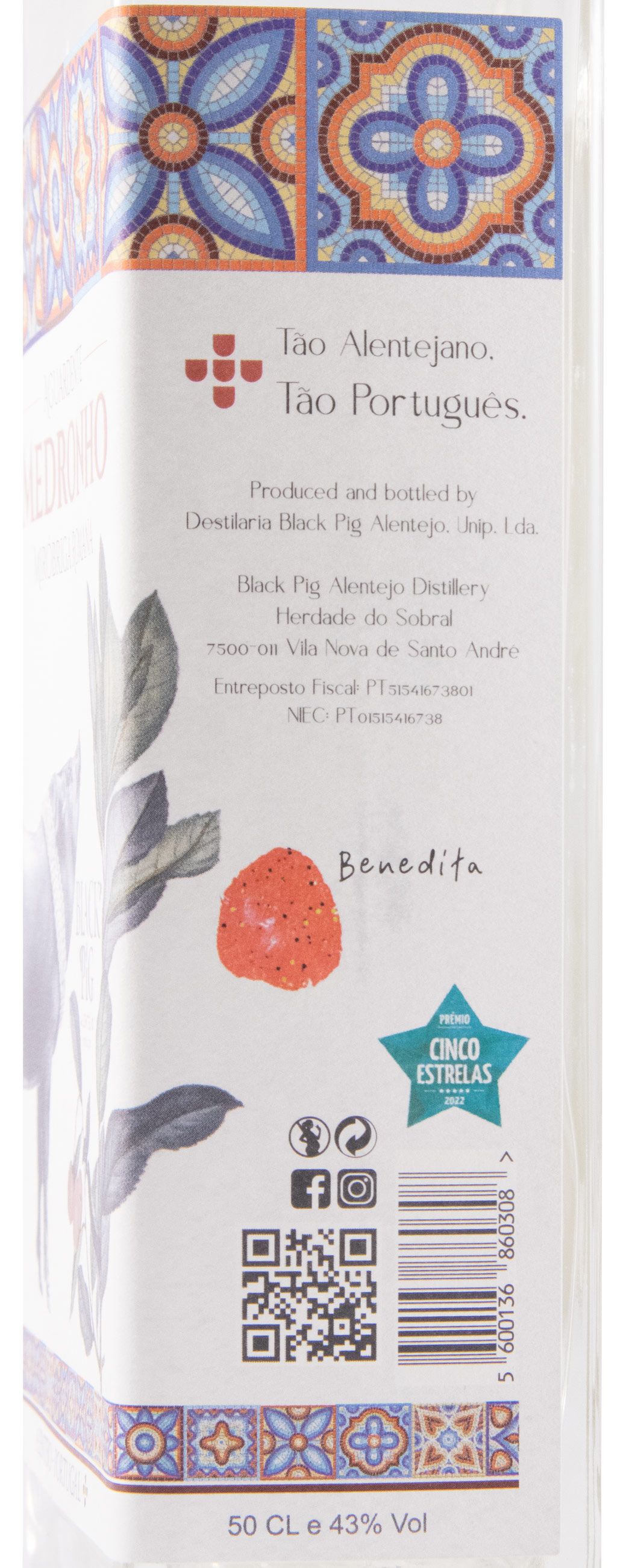 Aguardente de Medronho Black Pig 50cl