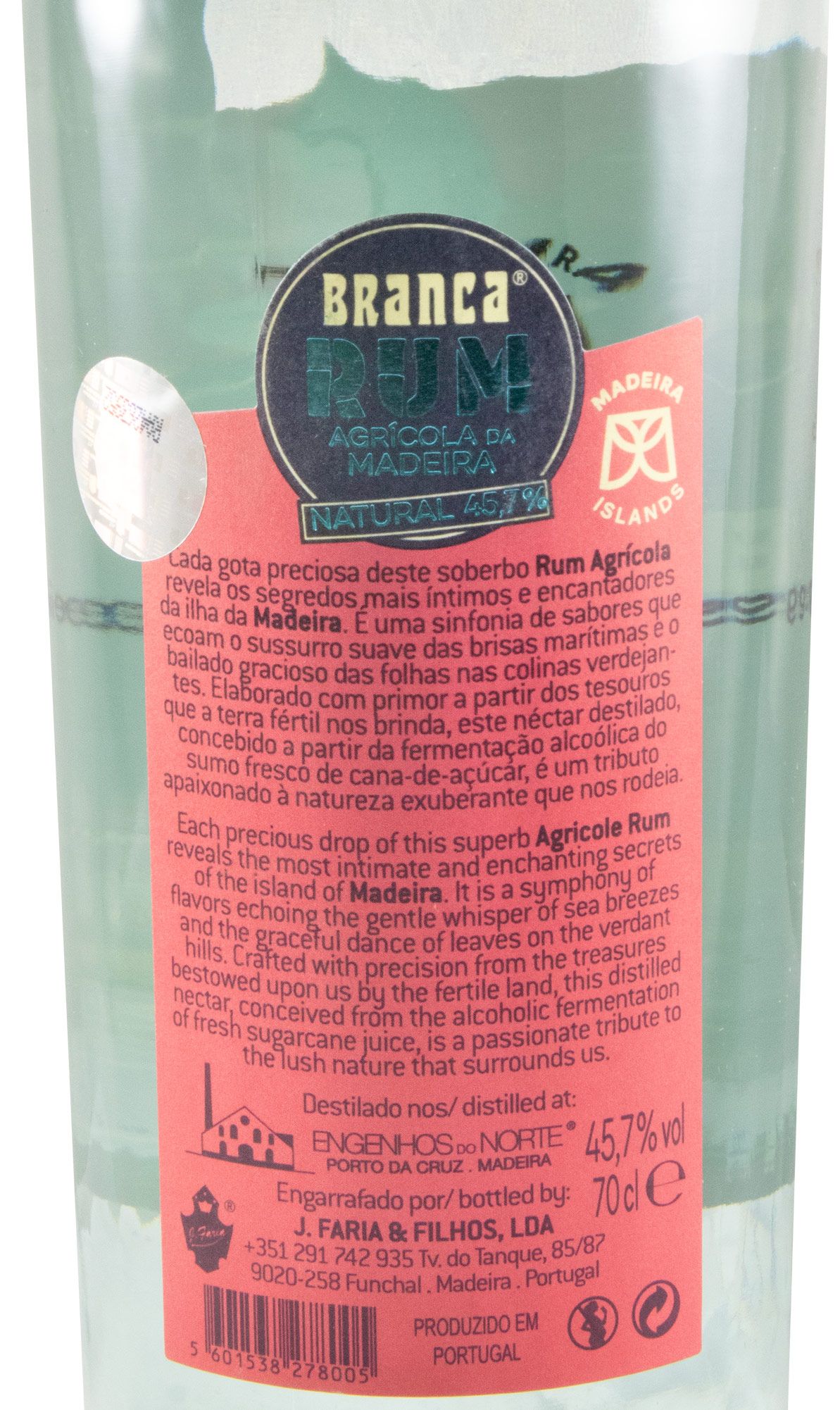 Rum Agrícola da Madeira Branca Natural 45.7%