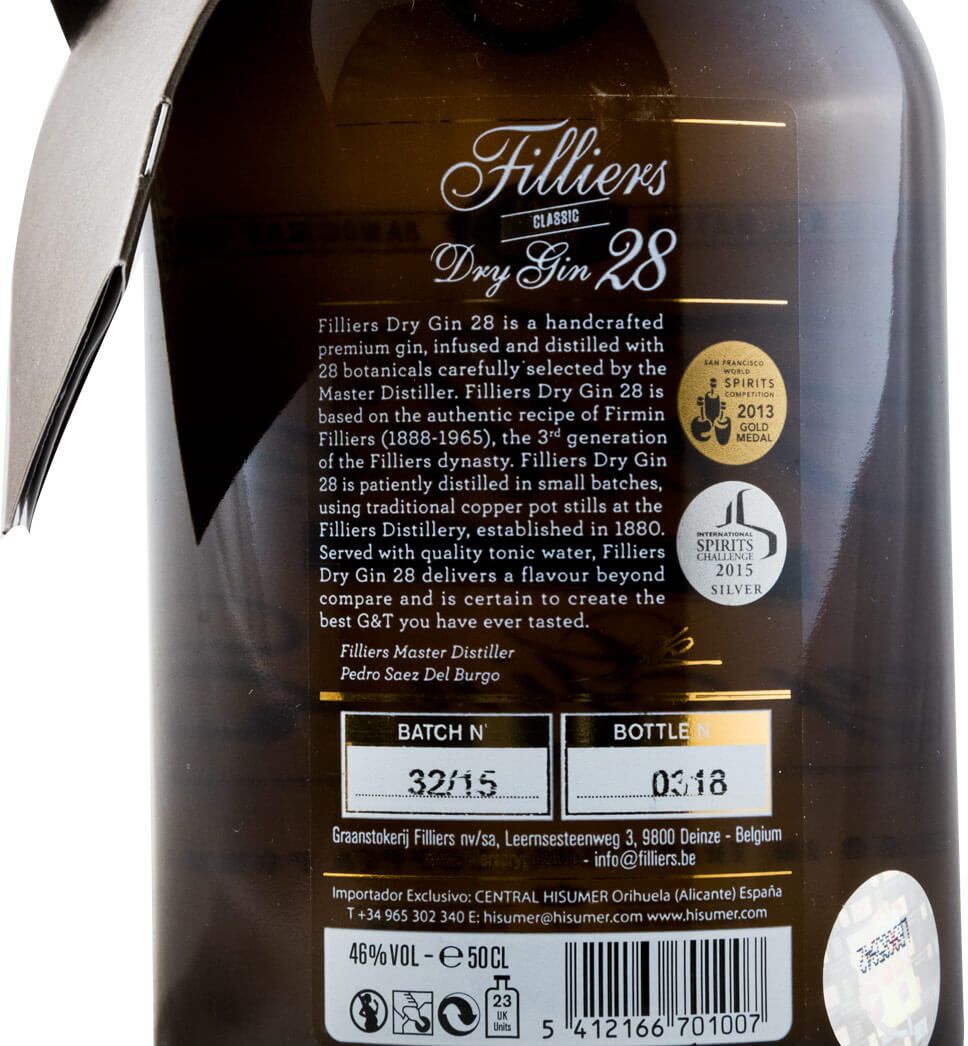 Gin Filliers Dry Gin 28 50cl