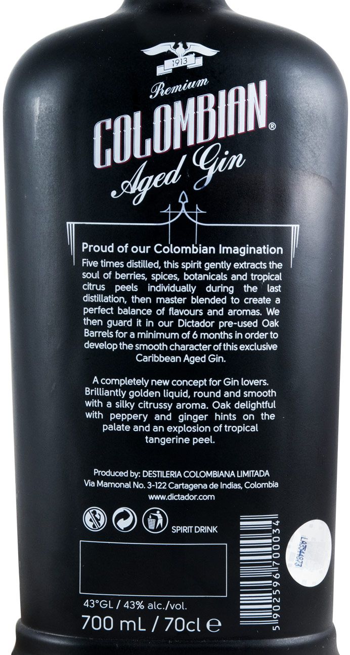 Gin Dictador Colombian Aged Gold Treasure