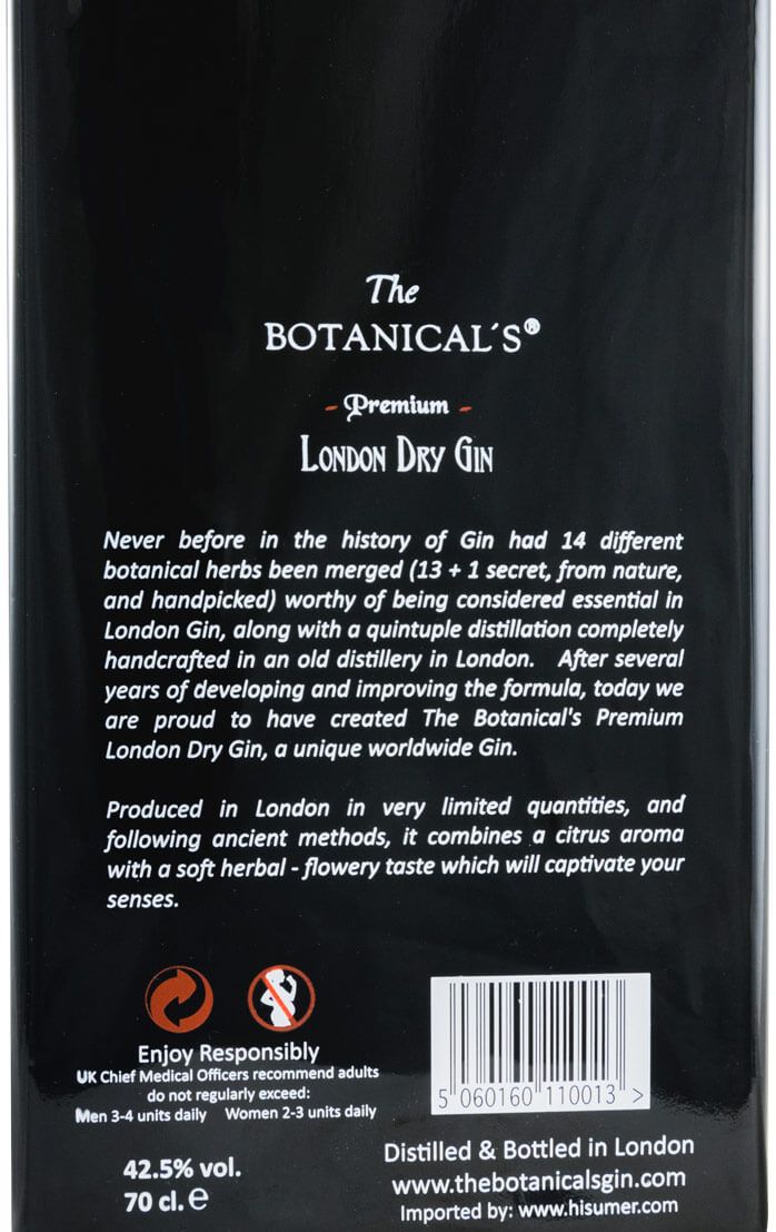 Gin The Botanical's Premium c/Copo