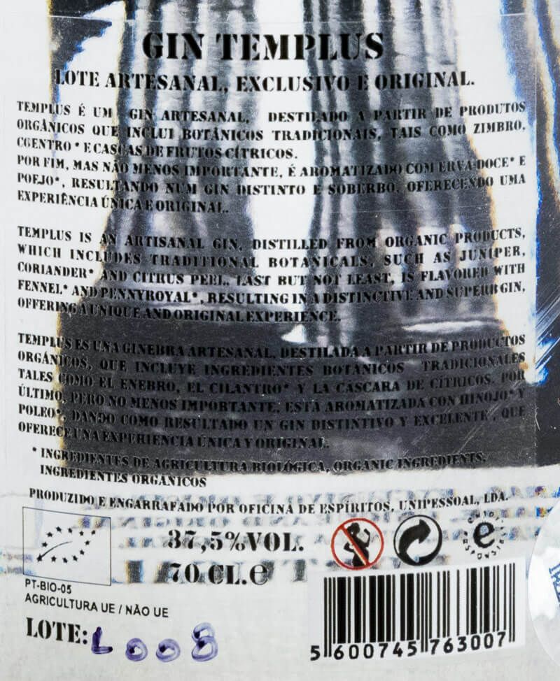 Gin O'Templus Red biológico
