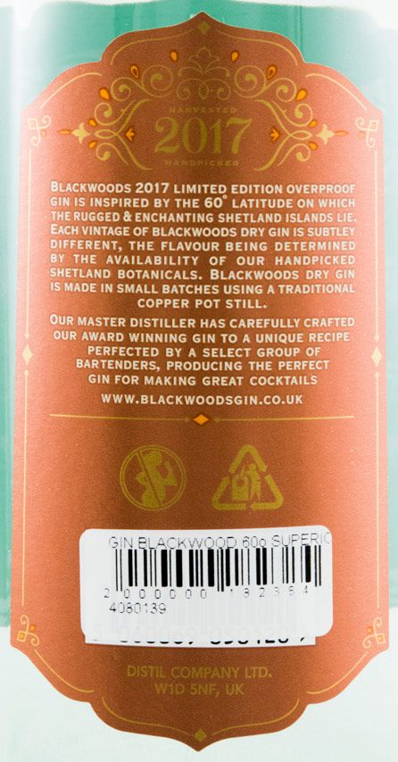 Gin Blackwoods Superior Edição Limitada 60%