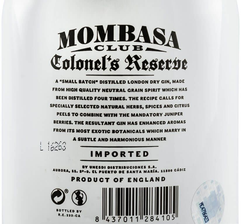 Gin Mombasa Colonel's Reserve