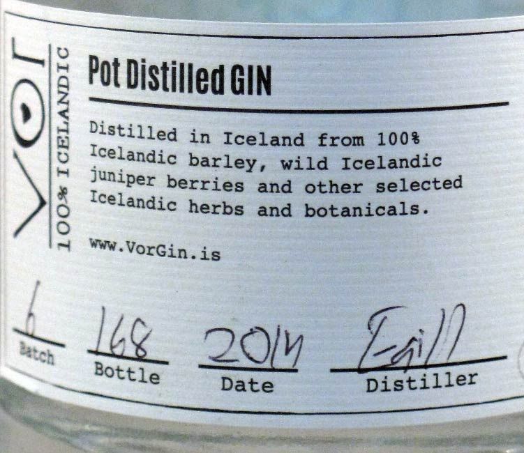Gin Vor 100% Icelandic 50cl