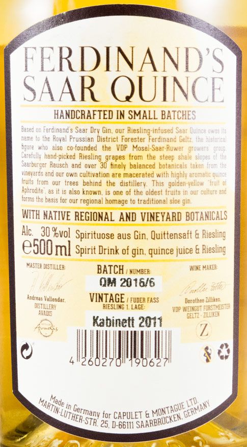 Ferdinand's Saar Quince 50cl