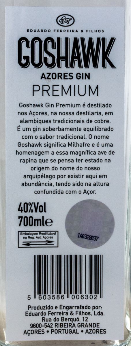 Gin Goshawk Azores Premium